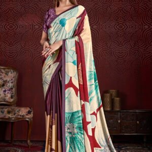 Pure Digital Prints on Soft Silk Saree - Silk Crepe Blouse, 6.3m