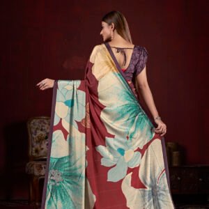 Pure Digital Prints on Soft Silk Saree - Silk Crepe Blouse, 6.3m