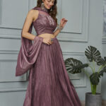 Wine Art Silk Heavy Embroidery Lehenga - BUYON