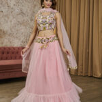 Pink Net Heavy Embroidery Lehenga - BUYON