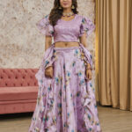 Pink Tissue Embroidery & Sequins Lehenga