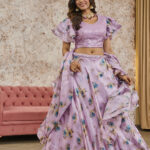 Pink Tissue Embroidery & Sequins Lehenga