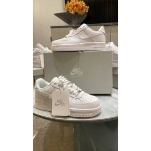 Airforce 1 Short Pure White Leather Quality Sneakers - BUYON