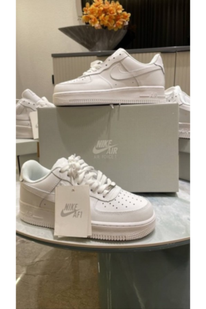 Airforce 1 Short Pure White Leather Quality Sneakers - BUYON