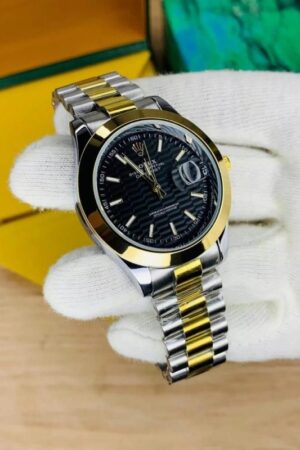 Rolex Master Milgauss Oyster Perpetual Datejust Black Dial Two Tone Chain