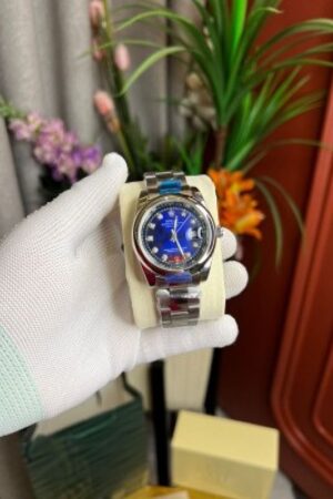 Rolex Oyster Perpetual Date 34mm Blue Diamond Watch