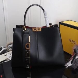 Fendi Peekaboo Tote Bag Twist Lock Bucket Bag