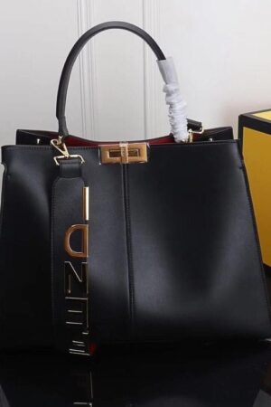 Fendi Peekaboo Tote Bag Twist Lock Bucket Bag