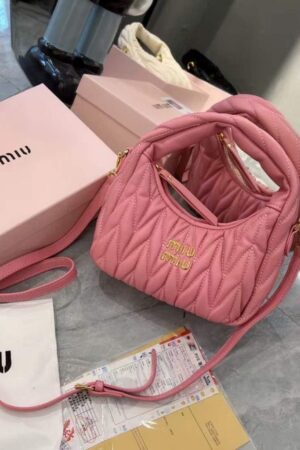 MIU MIU Wander Hobo Sling Bag - Pink