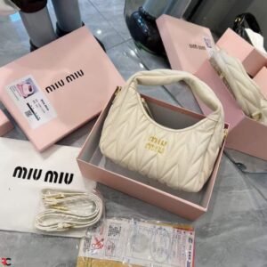 MIU MIU Wander Hobo Sling Bag - White