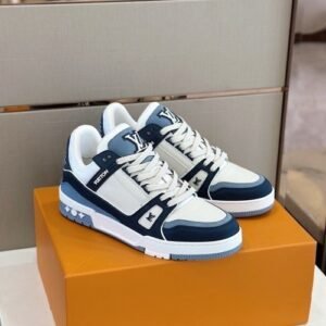 1st Copy Shoes - Louis Vuitton Street Style Trainer Sneaker Blue for Men