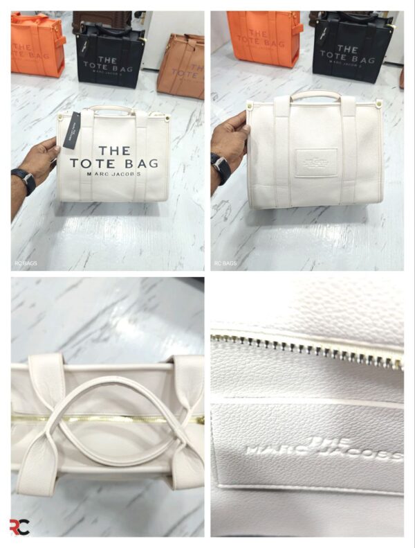 Marc Jacobs Grainy Leather Tote Bag (White)