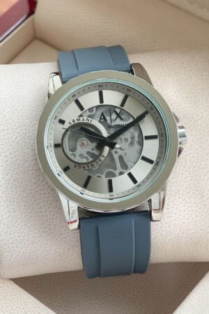 Armani Exchange Watch with Grey Styling Rubber Strap