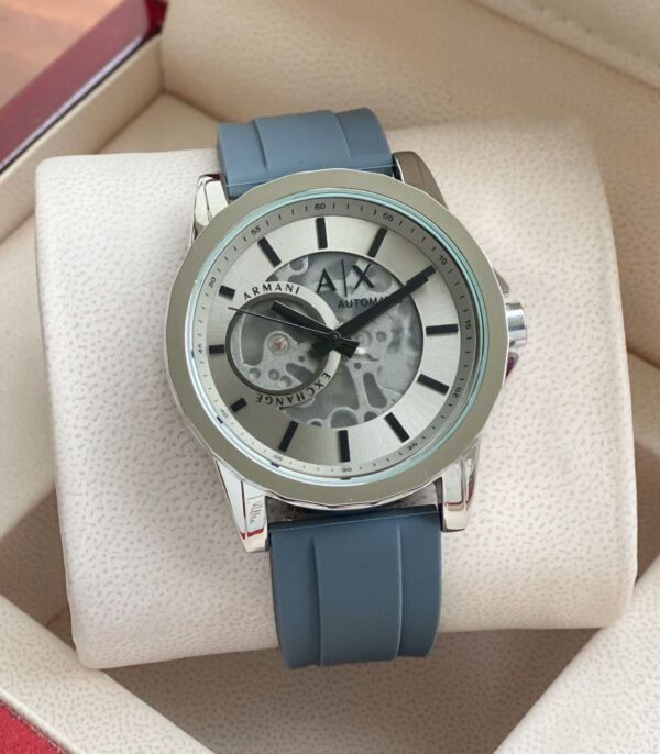 Armani Exchange Watch with Grey Styling Rubber Strap