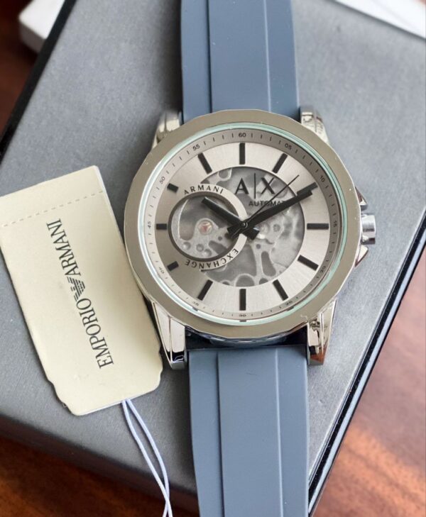 Armani Exchange Watch with Grey Styling Rubber Strap 2