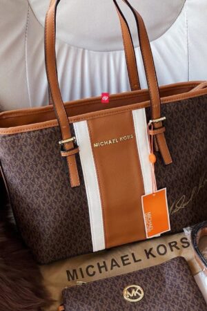 First Copy Bag - Michael Kors Signature Tote Combo Brown