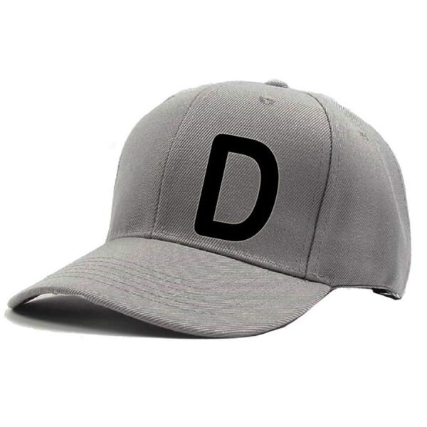 Unisex Solid D Printed Cotton Cap Grey