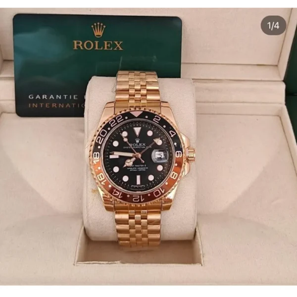 buy luxurious rolex gmt master 2 rose gold watch for men cs4676