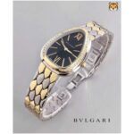 Bvlgari Branded Analog Watch With Silver Metal Case & Strap Watch With Black Dial Designer Gold Multicolor Strap Watch For Girl Or Woman-Best Gift Date Watch- BV-103454