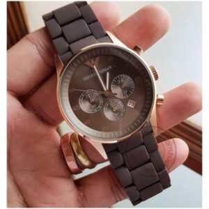 Classy Emporio Armani Chronograph Brown Silicone Men's Watch AR5890