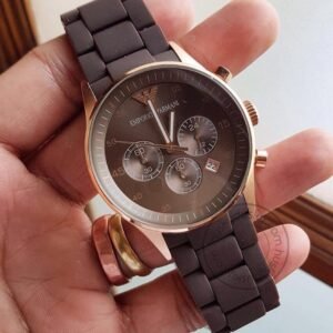 Classy Emporio Armani Chronograph Brown Silicone Men's Watch AR5890