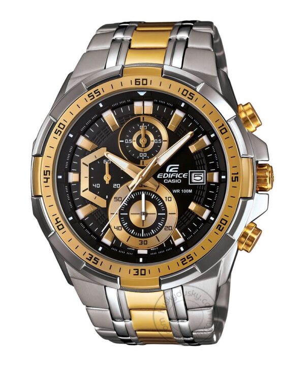 Edifice Chronograph Black Dial Gold Metal Men's Watch EFR 539SG 1AVUDF