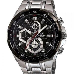 Edifice Chronograph Black Dial Silver Strap Men's Watch EFR 539D 1AVUDF