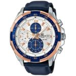 Edifice Chronograph Blue White Men's Leather Watch 539L-7CV