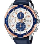 Edifice Chronograph Blue White Men's Leather Watch 539L-7CV