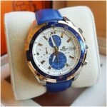 Edifice Chronograph Blue White Men's Leather Watch 539L-7CV