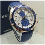 Edifice Chronograph Blue White Men's Leather Watch 539L-7CV