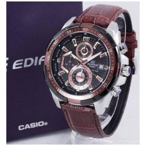 Edifice Chronograph Brown Dial Leather Men's Watch EFR 539L 5AVUDF