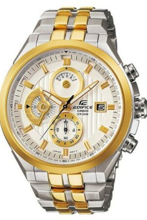 Edifice Chronograph Men's Watch Silver Gold Metal ED426 Watch for Man 556SG