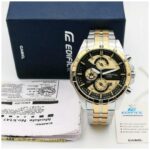 Edifice Chronograph Multi Color Motor Dial Gold Silver Metal Men's Watch EFR-505-best Gift