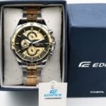 Edifice Chronograph Multi Color Motor Dial Gold Silver Metal Men's Watch EFR-505-best Gift