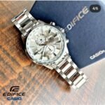 Edifice Chronograph White World Design Dial Silver Metal Men's Watch EFR-305-best Gift