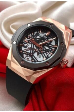 Fashionable Hublot Black Gold Mens Watch Big Bang Fusion Leather Watch For Man Hb-Gb01