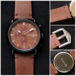 Fossil Analog Leather Strap Watch for Men's With Brown Dial FS-0509 Men's Watch Genuine for Gifts