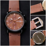 Fossil Analog Leather Strap Watch for Men's With Brown Dial FS-0509 Men's Watch Genuine for Gifts