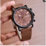 Fossil Analog Leather Strap Watch for Men's With Brown Dial FS-0509 Men's Watch Genuine for Gifts