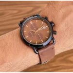 Fossil Analog Leather Strap Watch for Men's With Brown Dial FS-0509 Men's Watch Genuine for Gifts