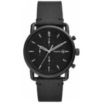 Fossil Chronograph Black Dial with Leather Strap Watch for Men FS-5504