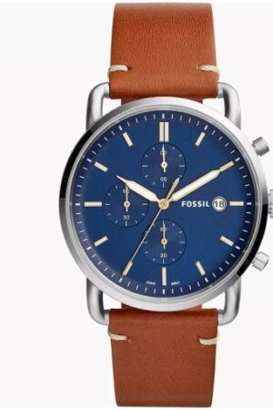 Fossil Chronograph Blue Dial with Leather Strap Watch for Men FS-5401