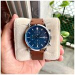 Fossil Chronograph Blue Dial with Leather Strap Watch for Men FS-5401