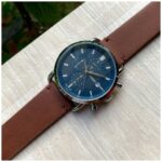 Fossil Chronograph Blue Dial with Leather Strap Watch for Men FS-5401