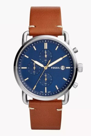 Fossil Chronograph Blue Dial with Leather Strap Watch for Men FS-5401