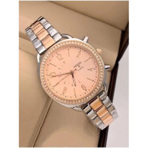 Fossil Q Hybrid Women's Watch For Girl Or Woman Es543 Rose Gold Dial Metal Silver Gold Strap - Best Gift