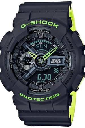 G-Shock Analog Digital Black & Green Belt Men's Watch For Man GA-110LN-8A Multi Color Dial Day And Date Gift Watch