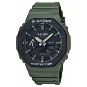 G-Shock Analog Digital Dark Green Color Belt Men's Watch For Man GA-2110SU-3ADR Black Color Dial Day And Date Gift Watch