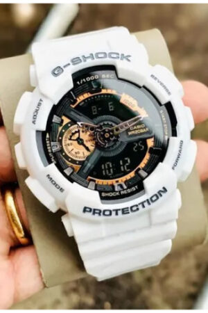 G-Shock Analog-Digital G shock White Gshock Black Dial Mens Watch for Man or Women - G398 Gift